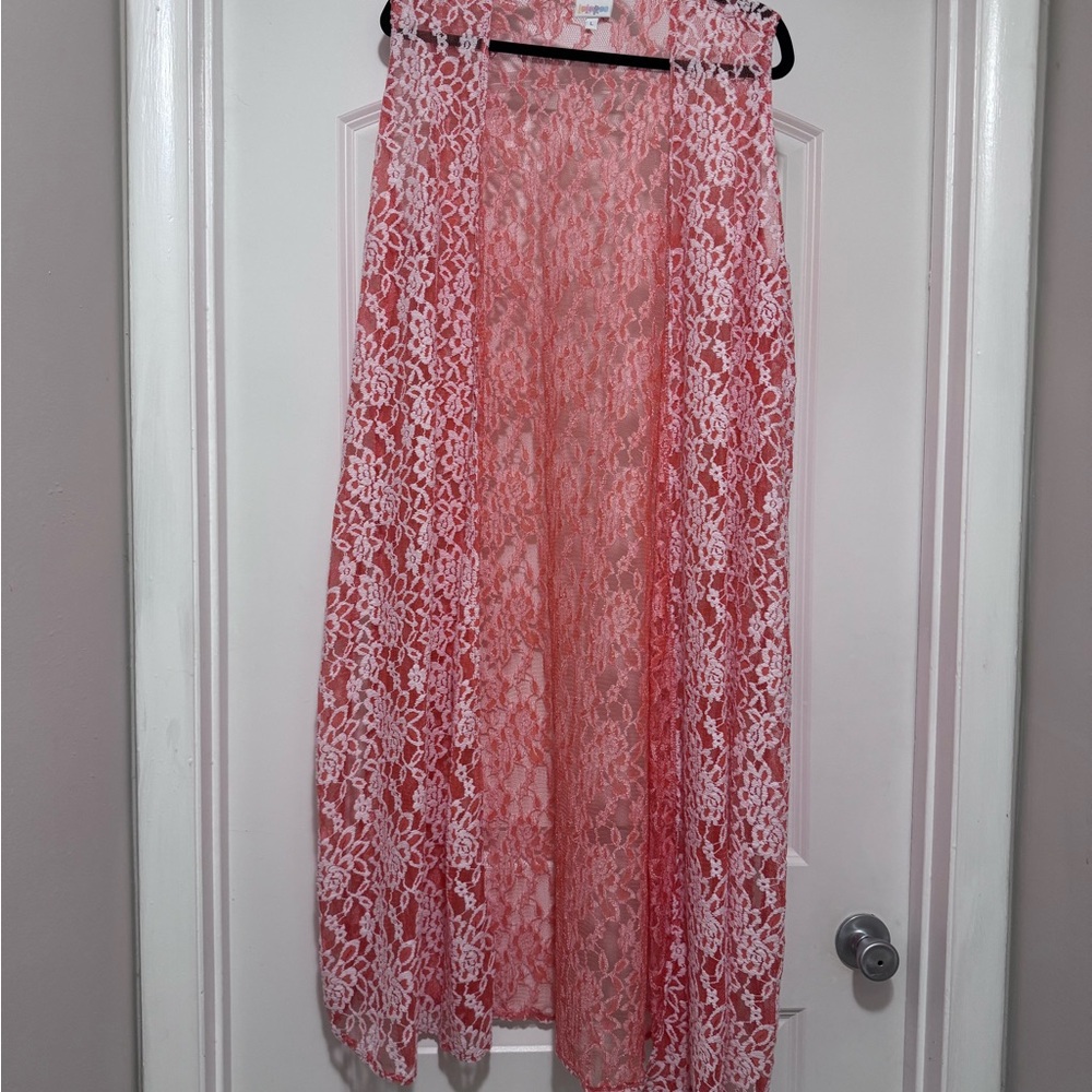 LuLaRoe Joy Floral Sleeveless Duster Vest Size L